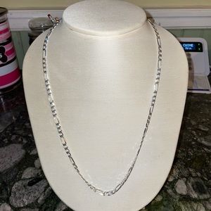 5.5mm figaro chain sterling silver 24’